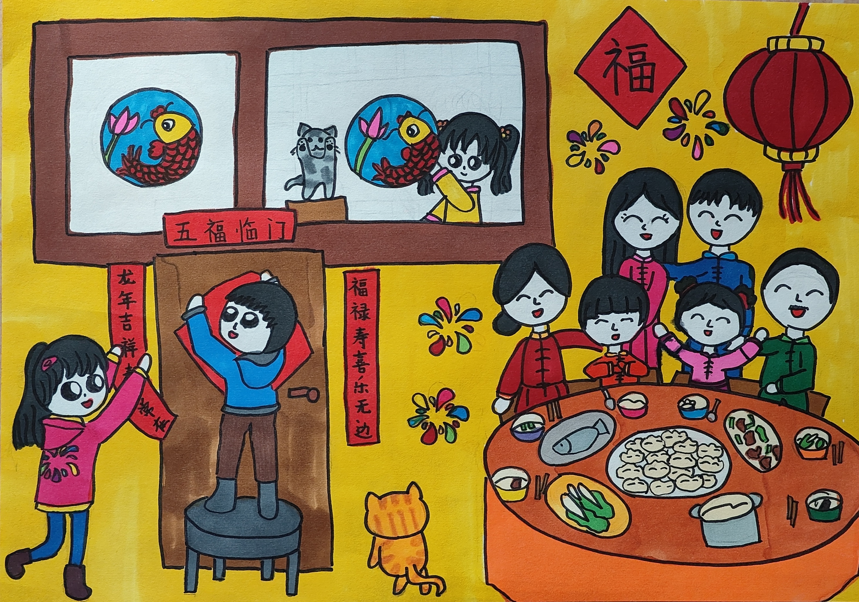 宝贝眼中的年味儿｜瑞雪纷飞，爆竹声声，孩子们用画笔绘出创意