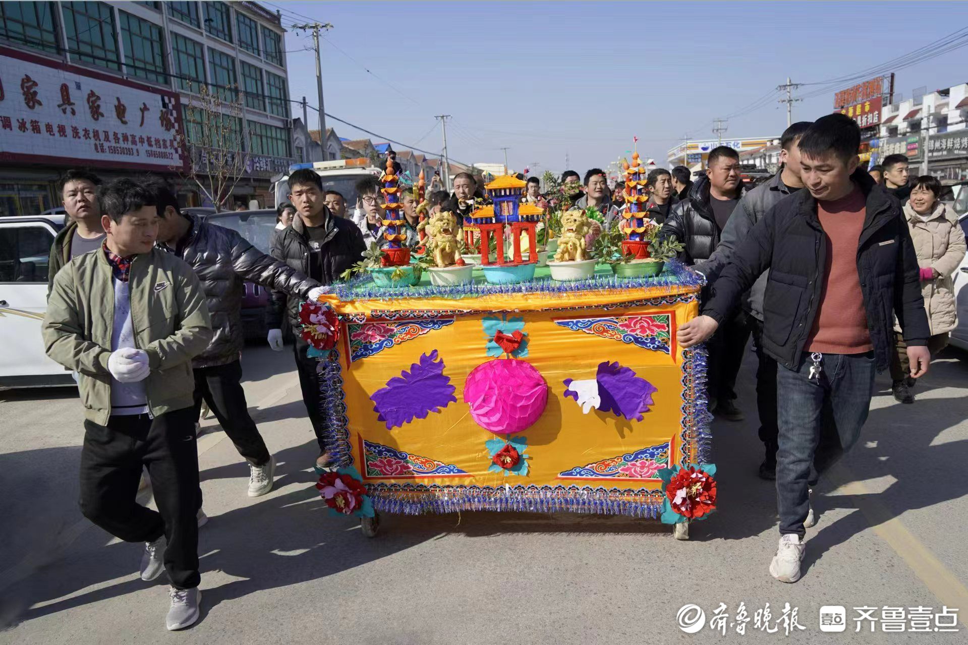 曹县桃源花供再展新春庙会