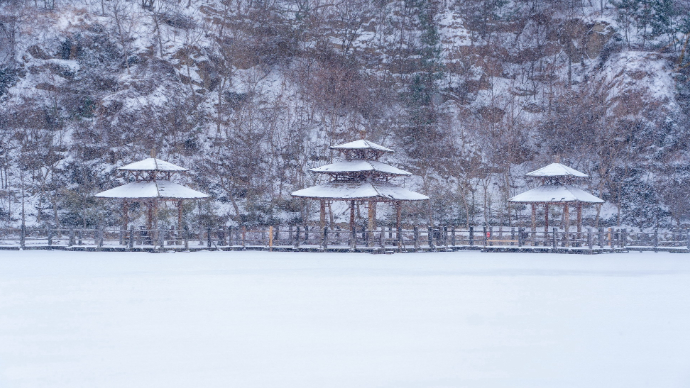 果然视频|济南南山满眼洁白，九如山春雪如此温润