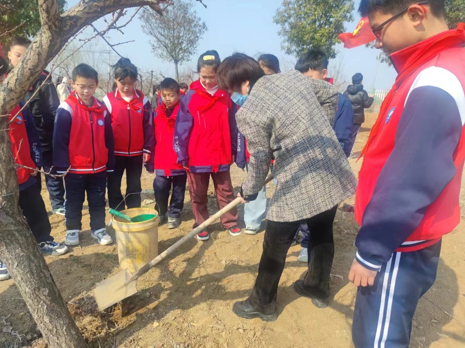 罗庄区沂堂镇中心小学开展“拥抱春天 植此青绿”校外实践活动