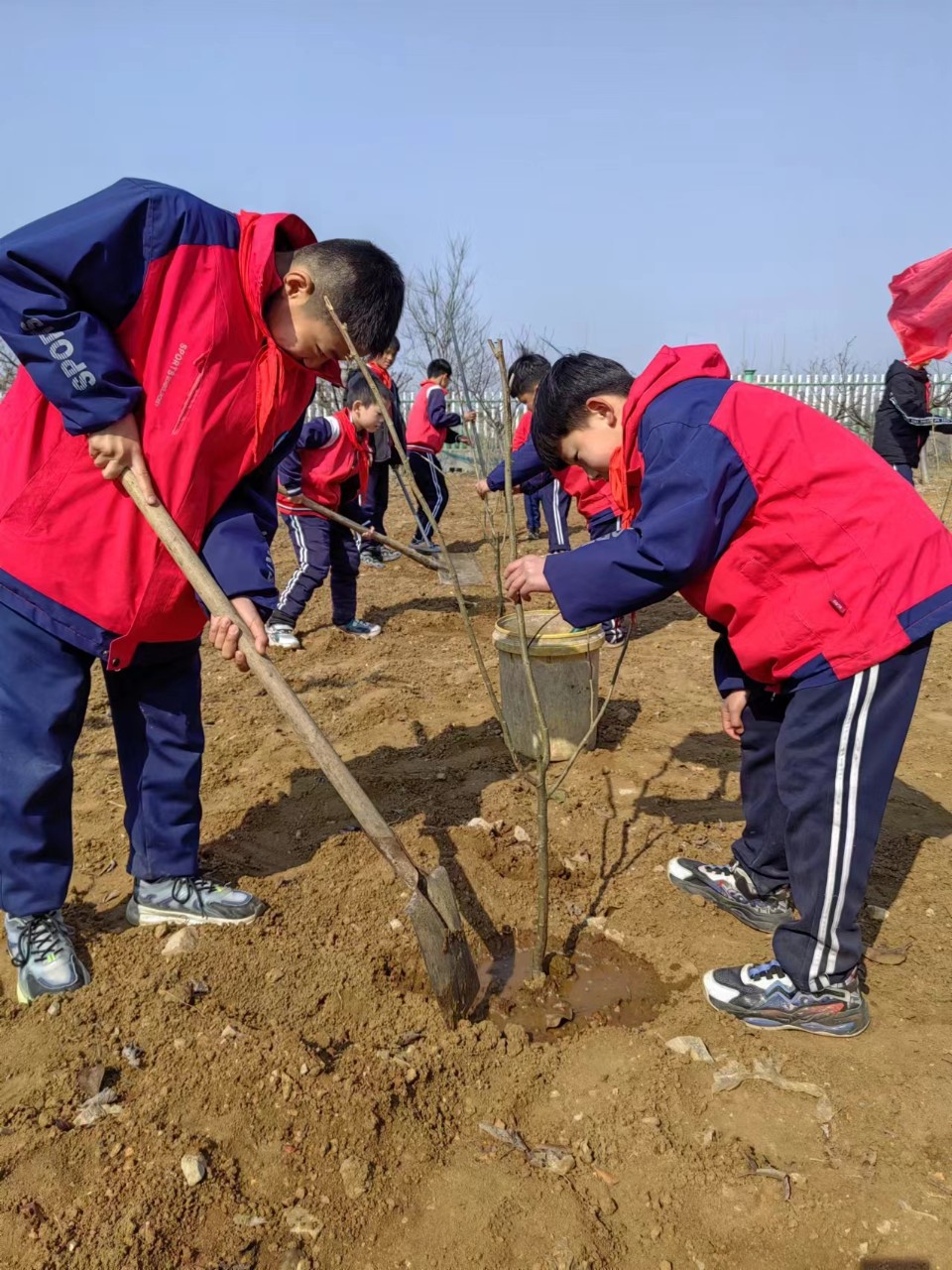 罗庄区沂堂镇中心小学开展“拥抱春天 植此青绿”校外实践活动