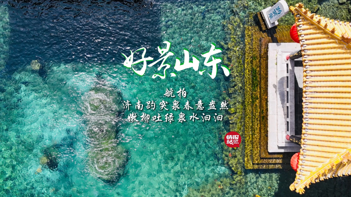 果然视频·好景山东|航拍！济南趵突泉春意盎然，嫩柳吐绿繁花开