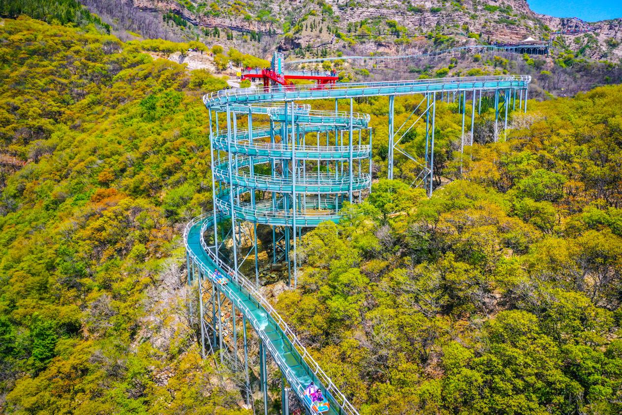 "云端"上的郁金香花海,还有位于海拔600米处的明星项目玻璃水滑道漂流