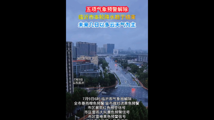 沂视频|五项天气预警解除，临沂市本轮降水趋于结束