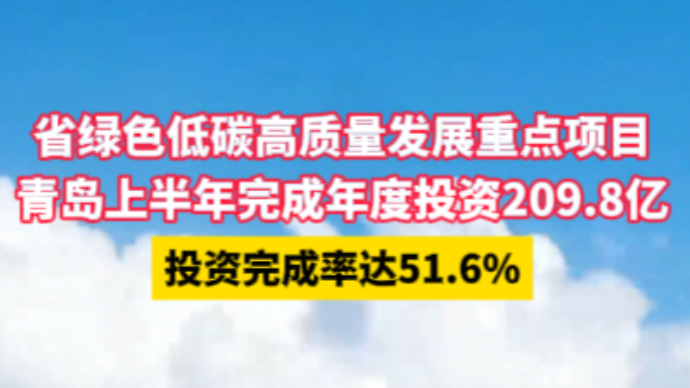 青岛上半年省绿色低碳高质量发展重点项目完成年度投资二百亿余元