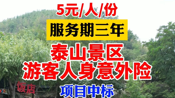 5元/人/份！泰山景区游客人身意外险项目中标，服务期三年