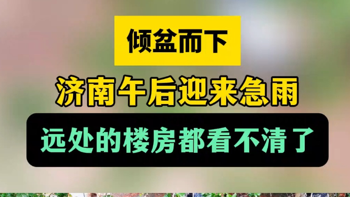 天气情报站|倾盆而下！济南午后迎急雨，远处的楼房都看不清了