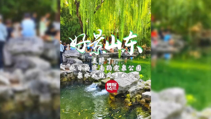 果然视频·好景山东|秋日的济南趵突泉公园，泉水如镜风景如画！