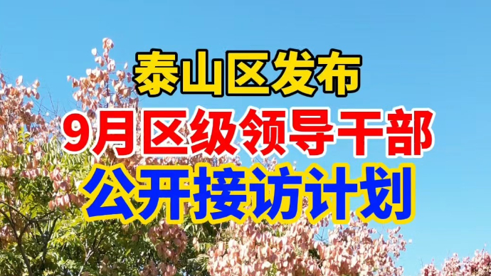 果然视频丨泰山区发布9月区级领导干部公开接访计划