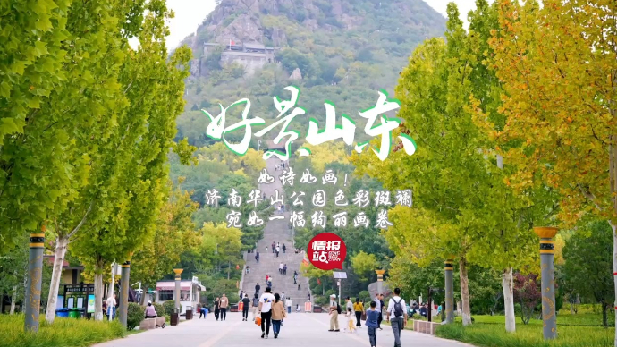 果然视频·好景山东|济南华山公园色彩斑斓，宛如一幅绚丽画卷！