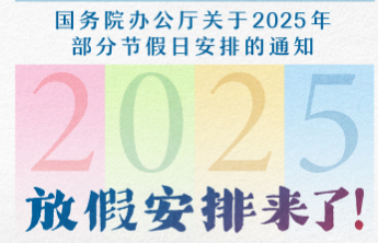 春节休8天，五一休5天，国庆中秋连休8天……2025年放假安排来了！