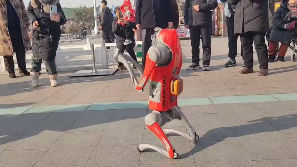 果然视频｜泰山机器狗新年穿新衣，元旦前夕开展第二次现场测试