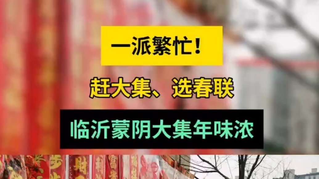 情报站|一派繁忙！赶大集、选春联，临沂蒙阴大集年味浓