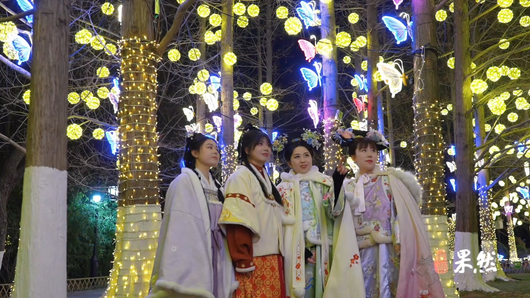 果然视频|彩蝶飞舞，火树银花！来五龙潭解锁浪漫“济南年”