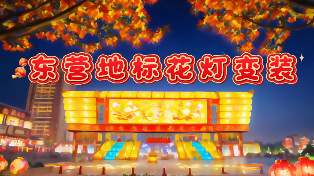 东营地标花灯变装