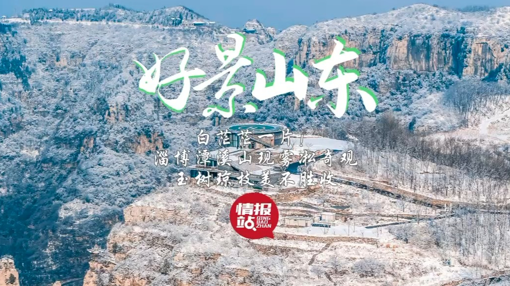 果然视频·好景山东|淄博潭溪山惊现雾凇奇观，玉树琼枝美不胜收