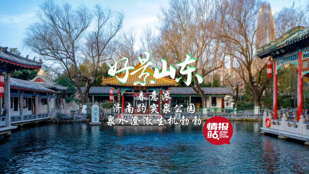 果然视频·好景山东|济南趵突泉公园春意浓，泉水澄澈生机勃勃！