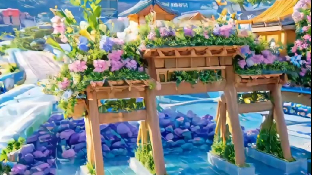 AI泰好看｜初春泰安“中轴线”，标志景点铺满彩花什么样？