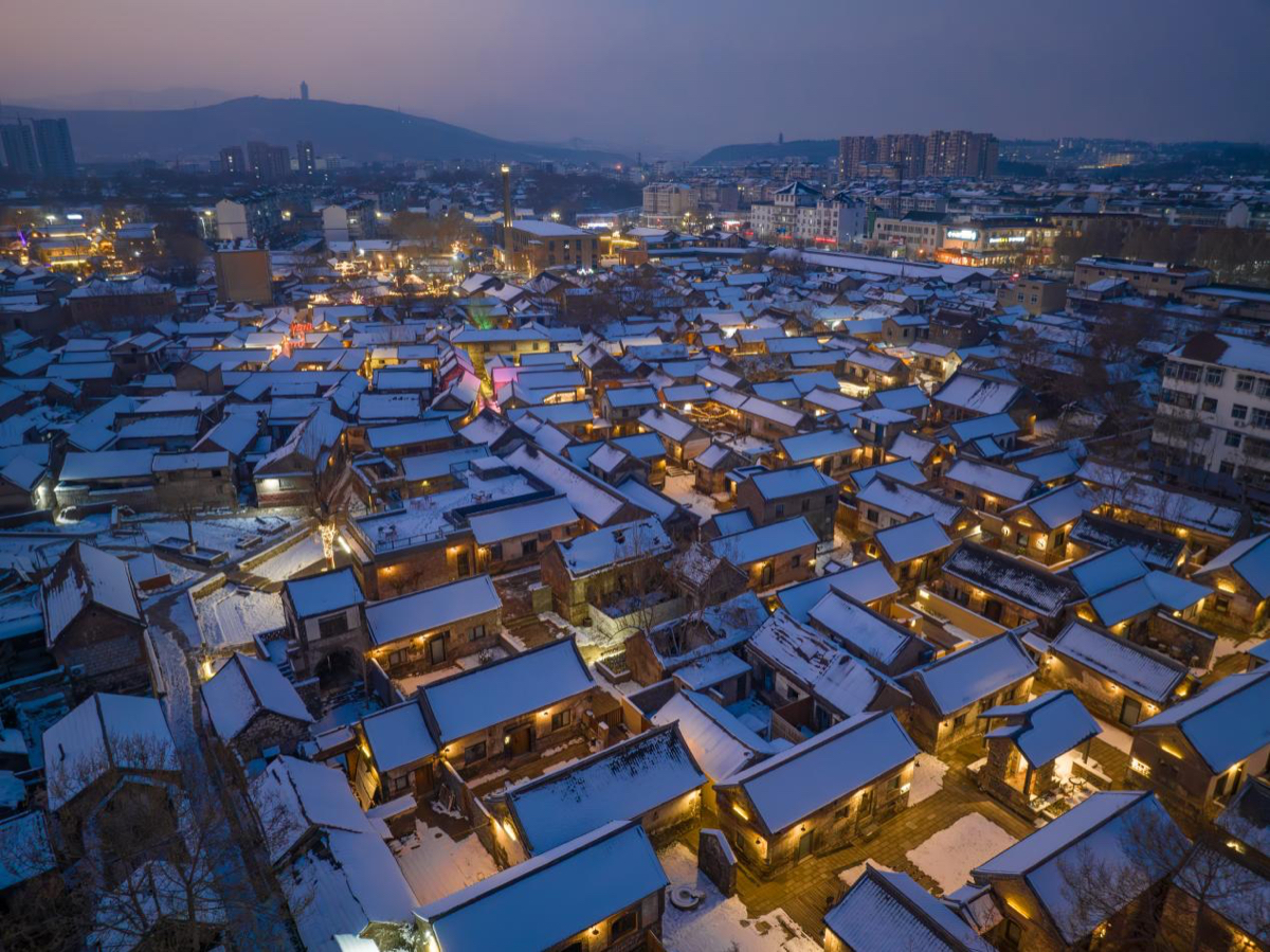 壹点图集｜落雪成诗，在颜神古镇与一场春雪不期而遇