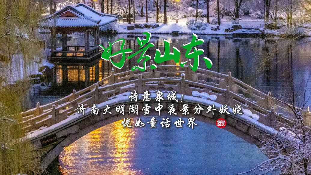 果然视频·好景山东|诗意泉城！济南大明湖雪中夜景分外妖娆
