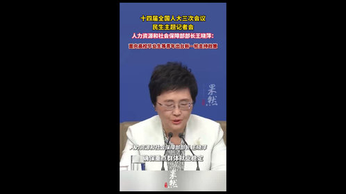 果然视频|人力资源和社会保障部部长王晓萍:面向高校毕业生等青年出台新一轮支持政策