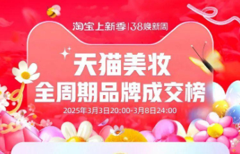 珀莱雅持续领跑天猫3.8大促，毛戈平是今年的大黑马