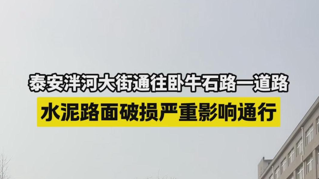 帮办·live|泰安泮河大街附近一道路破损严重，市民通行不便