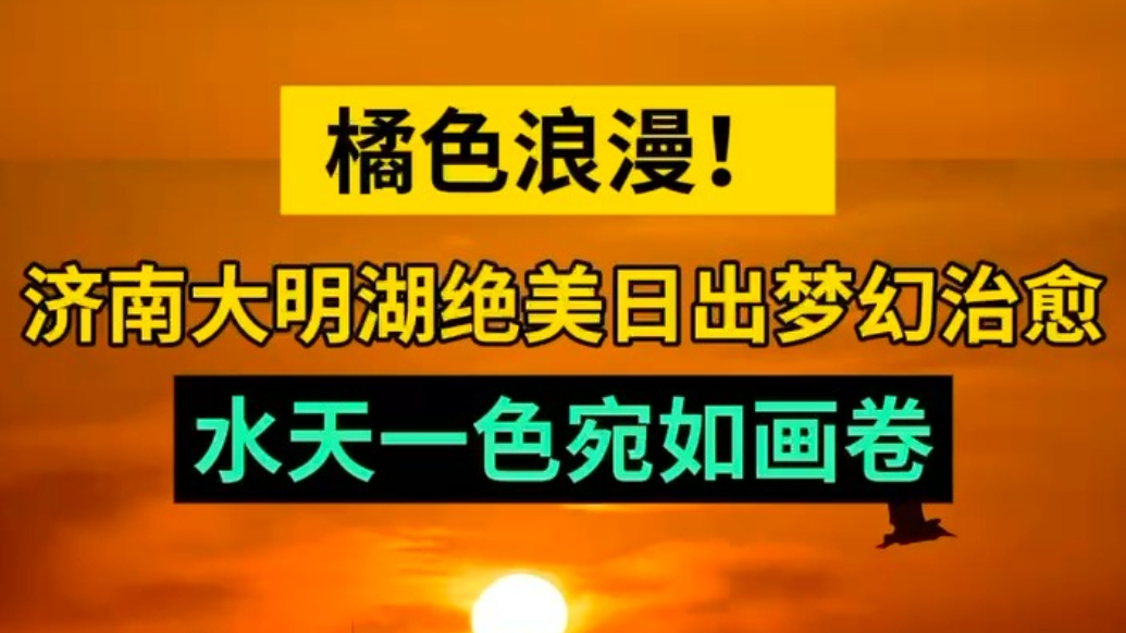 天气情报站|济南大明湖绝美日出梦幻治愈，水天一色宛如画卷