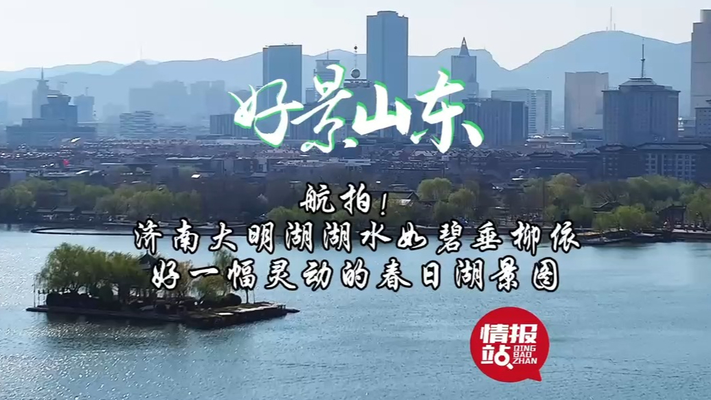 果然视频·好景山东|济南大明湖湖水如碧垂柳依，春日胜景美如画