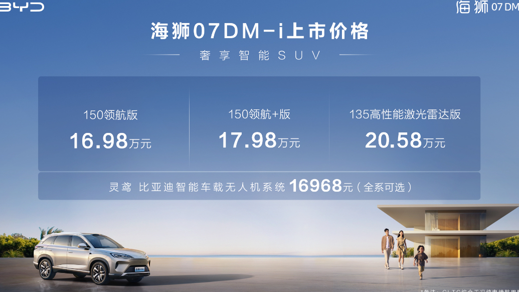 云辇-C、第五代DM技术 海狮07DM-i 16.98万元起