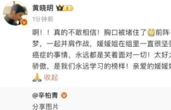 朱媛媛新剧刚杀青！黄晓明：她甚至都没有跟我们说过患癌的事情