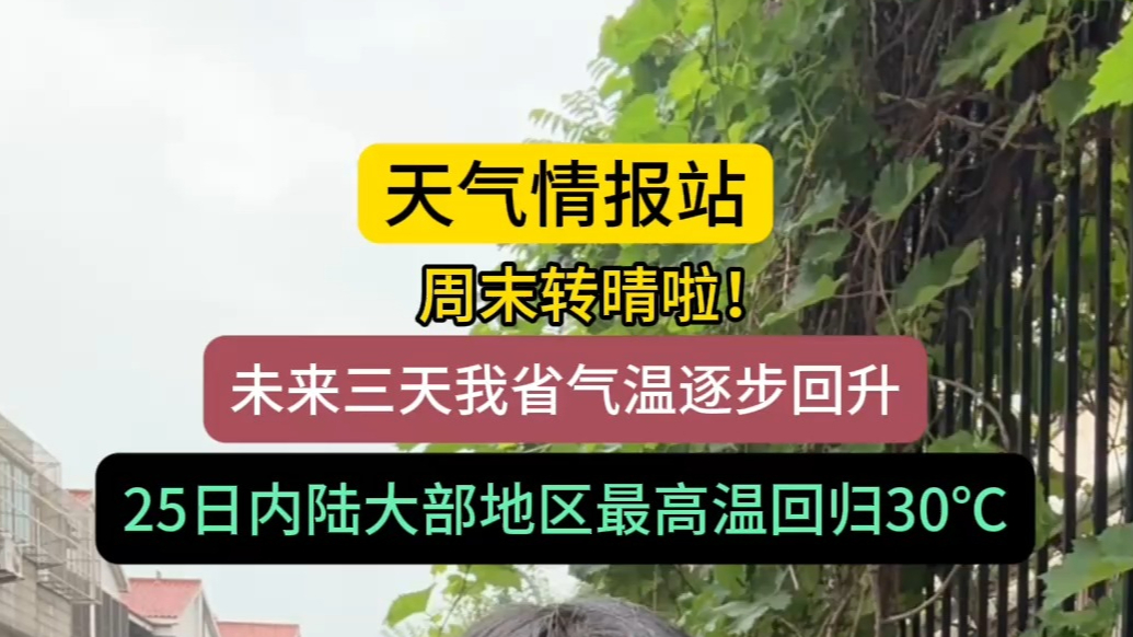天气情报站|马上转晴！未来三天山东省气温逐步回升，周末宜出行