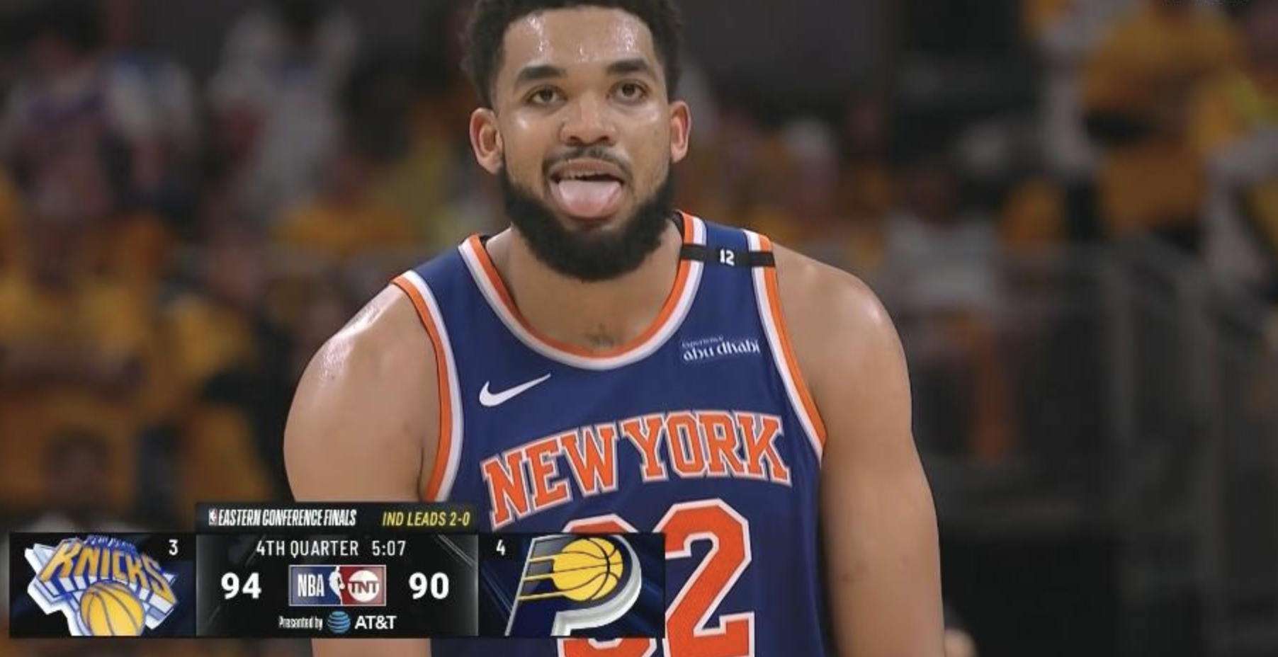 NBA东决|唐斯末节接管比赛，尼克斯逆转步行者，总比分1：2