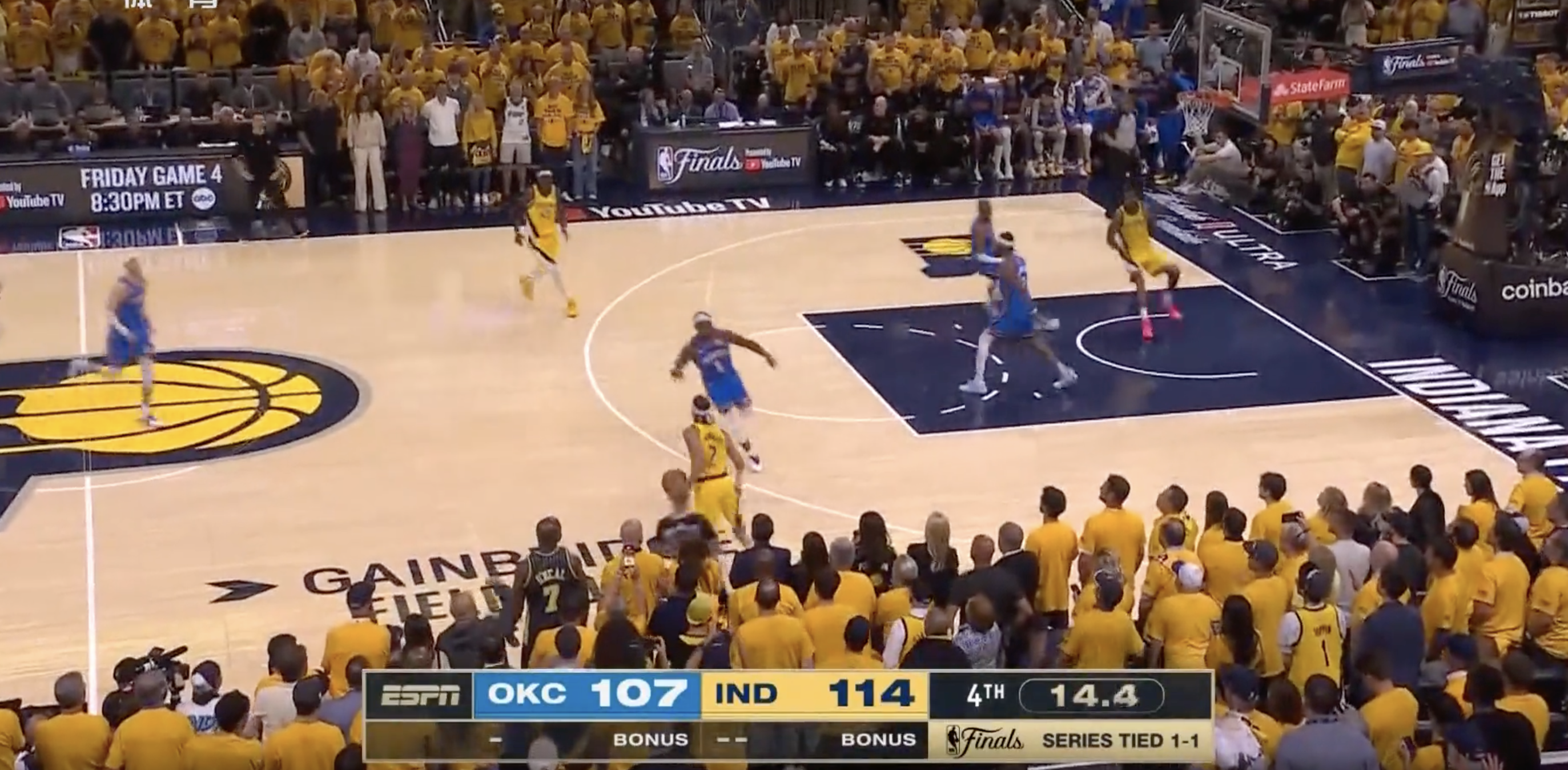 NBA总决赛|替补胜出31分，步行者胜雷霆，大比分2：1领先