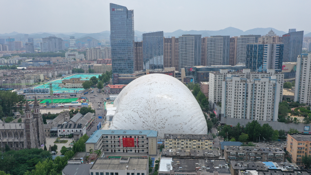 果然视频丨济南一工地上“鼓包”了？真相：全市首个基坑气膜亮相