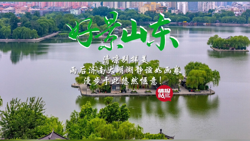 果然视频·好景山东|雨后济南大明湖清凉如画，漫步于此静谧悠然