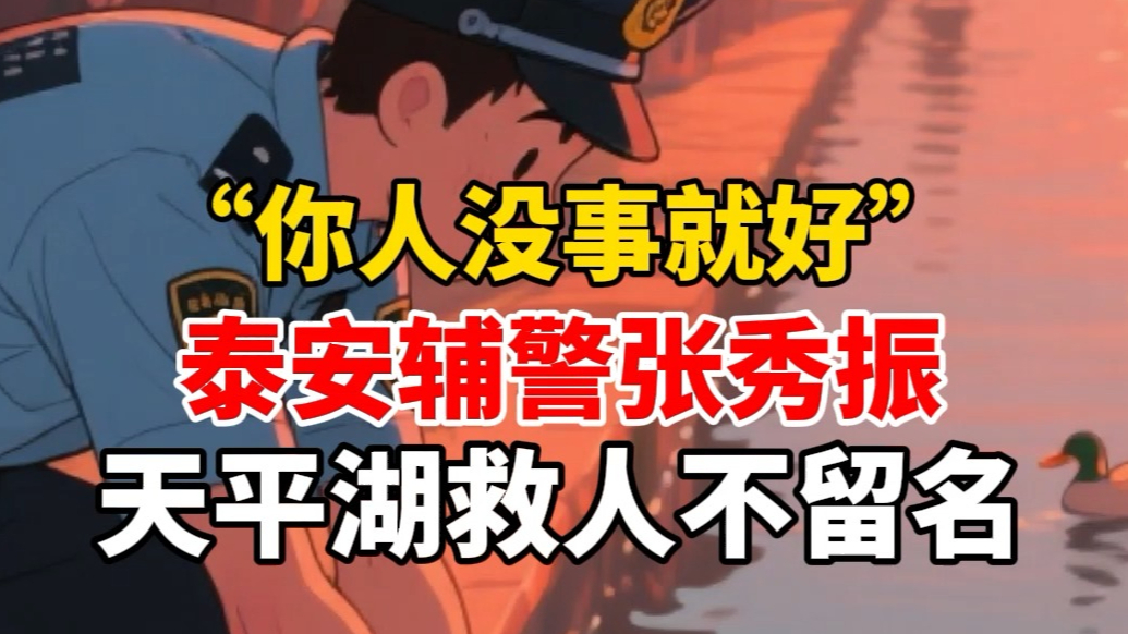 果然视频丨“你人没事就好”，泰安辅警张秀振天平湖救人不留名