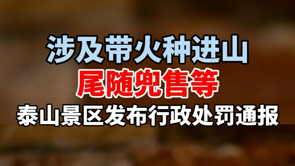 果然视频丨涉及带火种进山、尾随兜售等，泰山景区发布行政处罚通报
