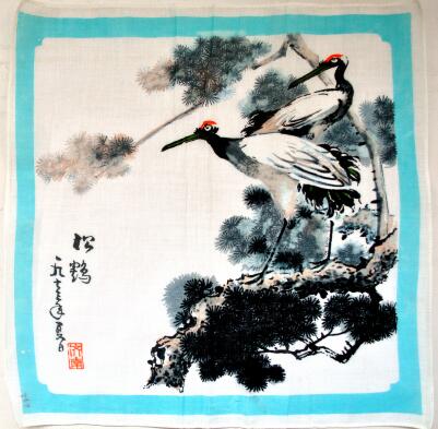  济南工业史料拾遗：王炳龙绘制的印花手帕（国画）