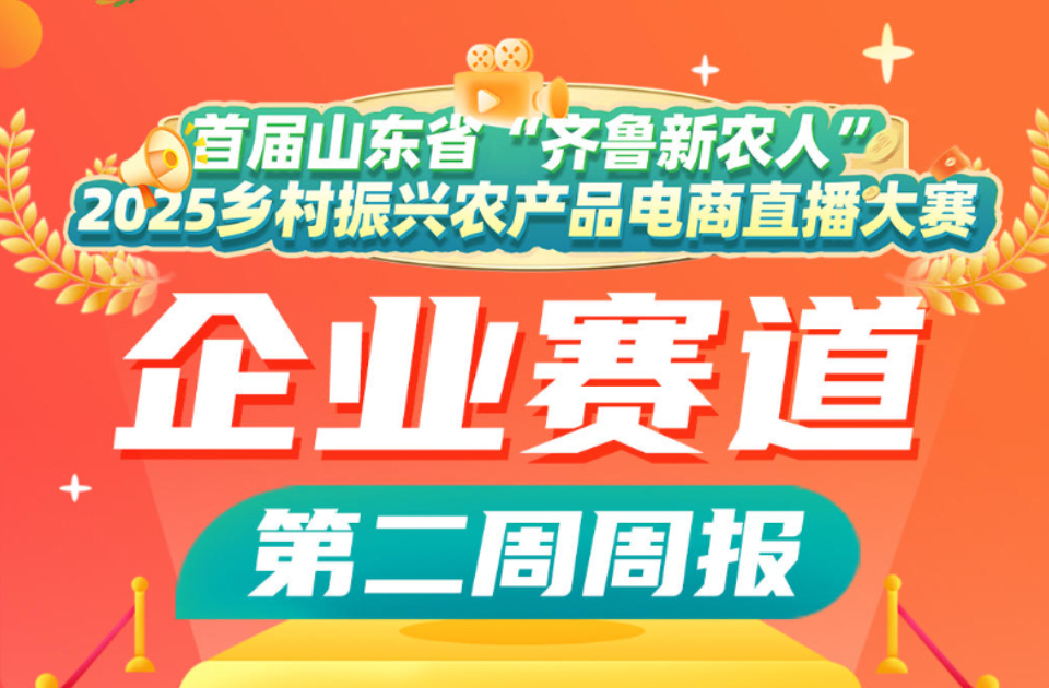 首届山东省“齐鲁新农人”2025乡村振兴农产品电商直播大赛企业赛道第二周周报