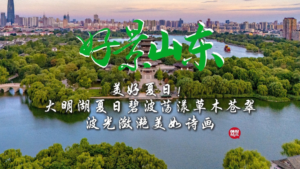 果然视频·好景山东|清晨大明湖夏日草木苍翠，波光潋滟美如诗画