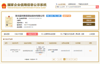 九类白酒产品标签标识违规！湖北监利粮酒酒业被罚2.8万元