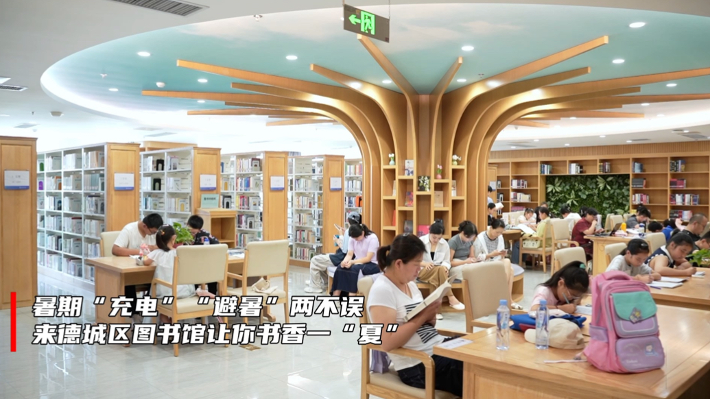 果然视频｜“充电”“避暑”两不误！来德城区图书馆书香一“夏”