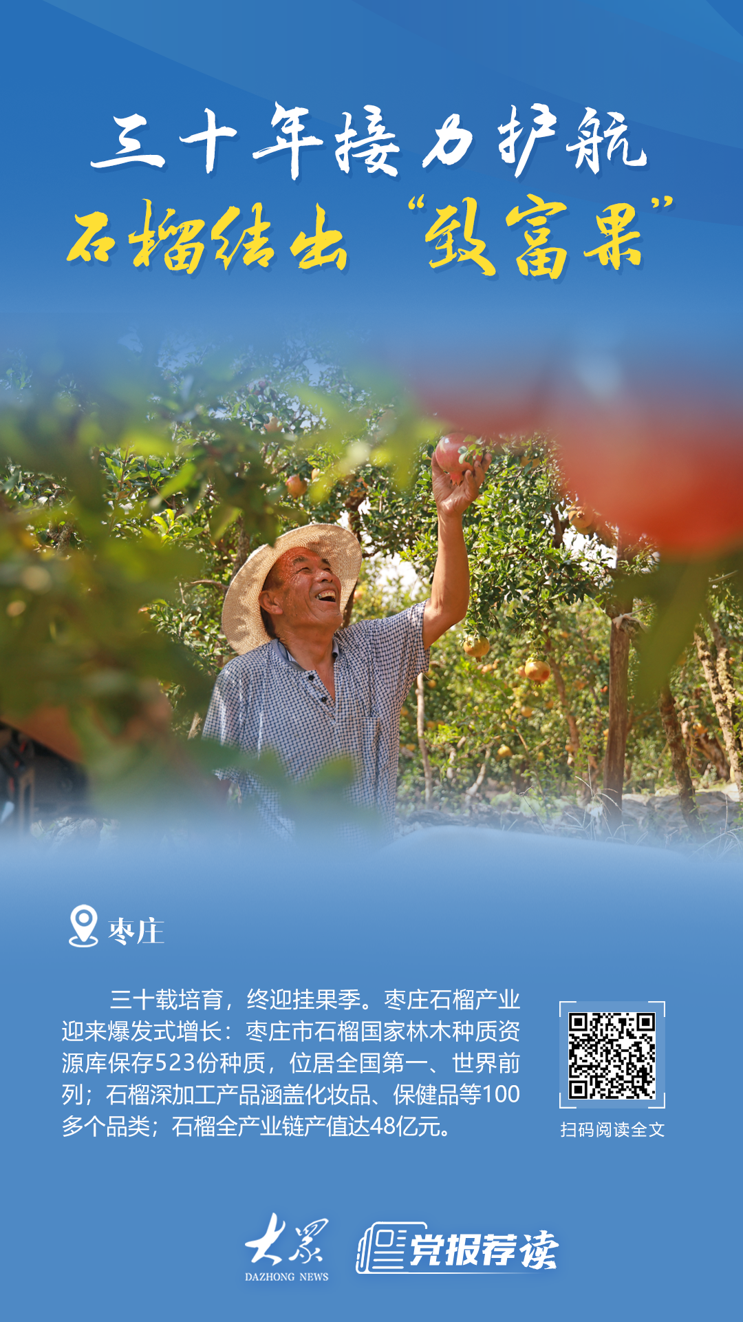 从零散种植到全链增收：三十年接力护航，枣庄石榴结出“致富果”