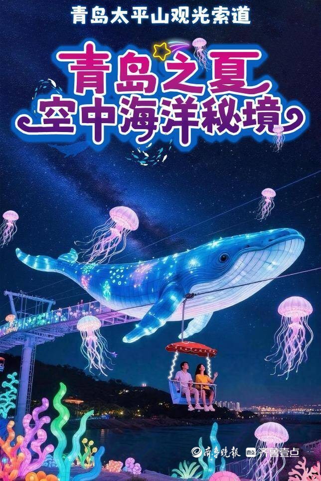 水母、鲸鱼“游”上夜空！“青岛之夏”太平山空中海洋灯会将启幕
