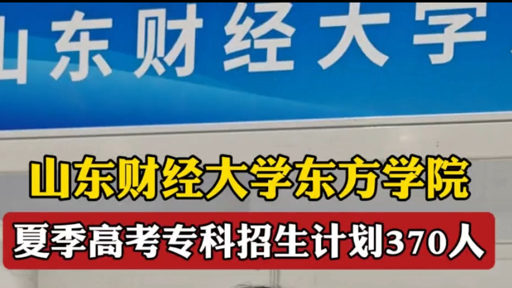 果然视频｜山东财经大学东方学院：夏季高考专科招生370人