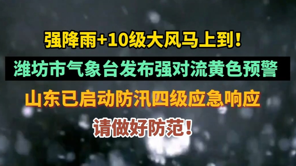 果然视频|强降雨+10级大风马上到！潍坊发布强对流黄色预警