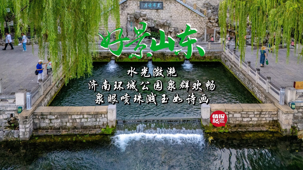 果然视频·好景山东|济南环城公园泉群欢畅，泉眼喷珠溅玉如诗画