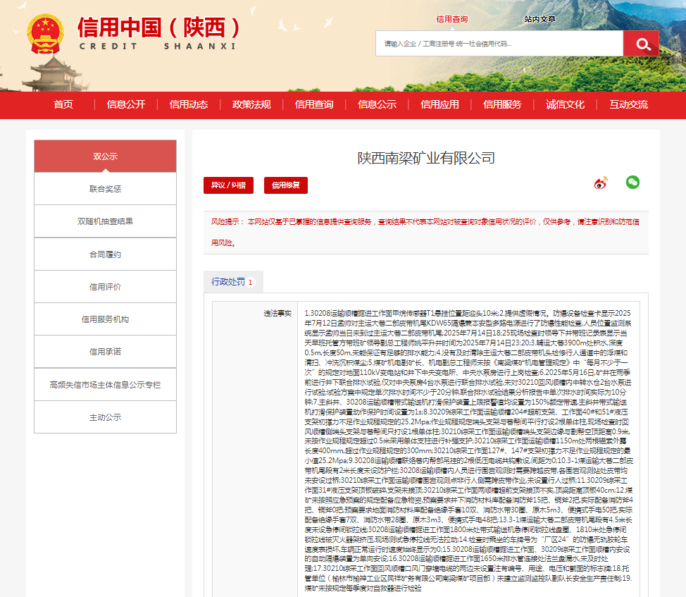 违法内容多达19项，陕西南梁矿业有限公司违规被罚29.6万元