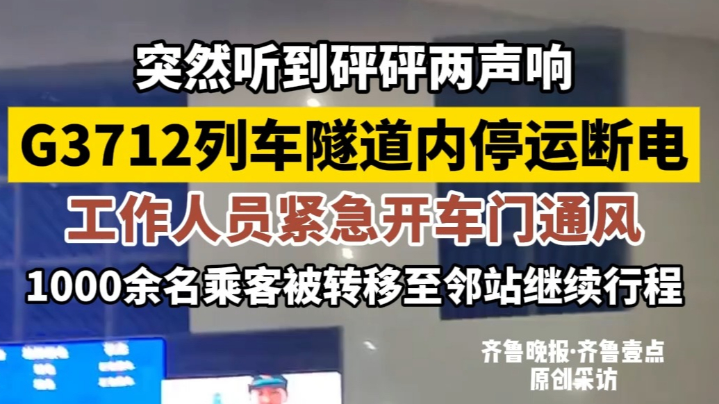 果然视频|突然听到砰砰两声响，G3712列车隧道内停运断电